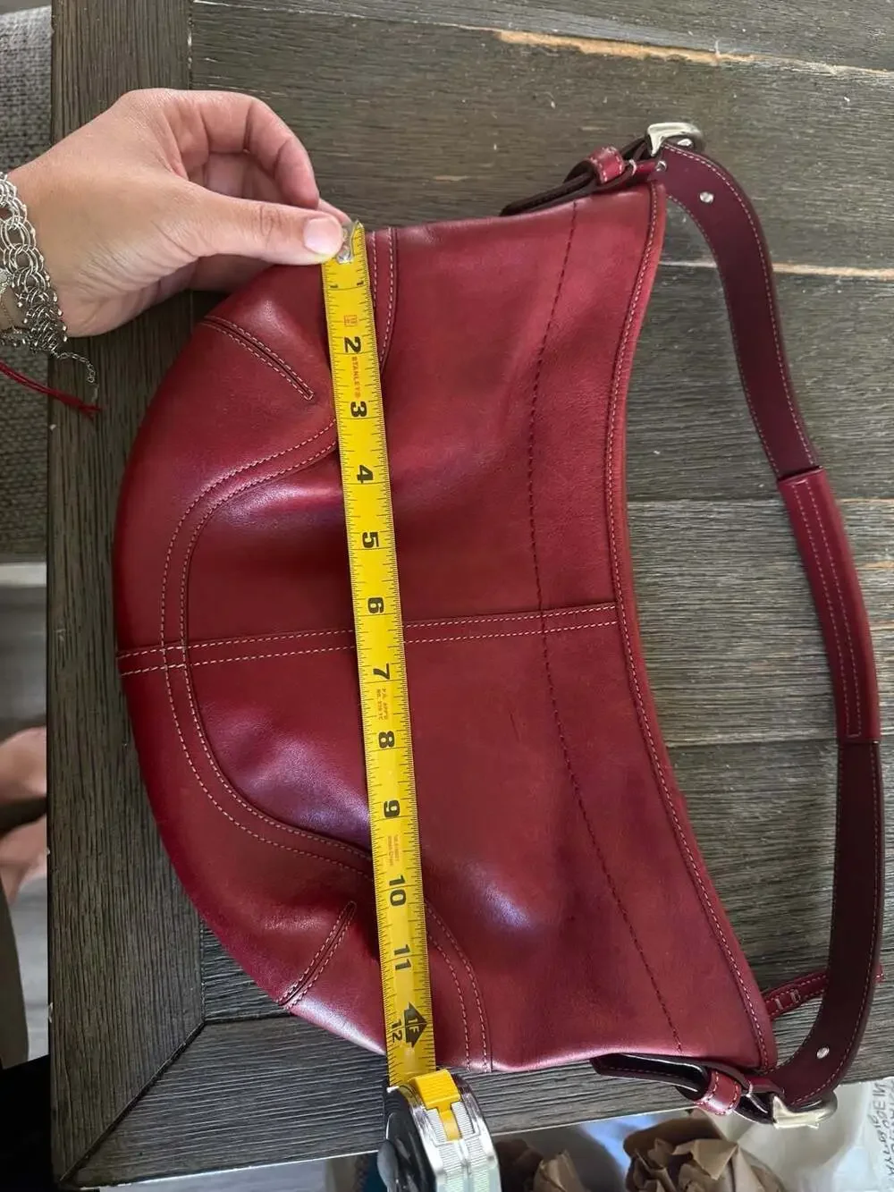 Coach Red Leather Soho Buckle Flap Shoulder Bag Hobo Bag
